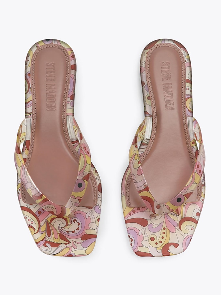 Steve Madden Pink Trella Jelly Floral Print Sandals - Image 2 of 4 Steve Madden Pink Trella Jelly Floral Print Sandals - Image 2 of 4