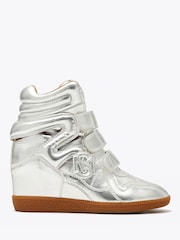 Steve Madden Silver Mavis Suede Trainers - Image 1 of 3