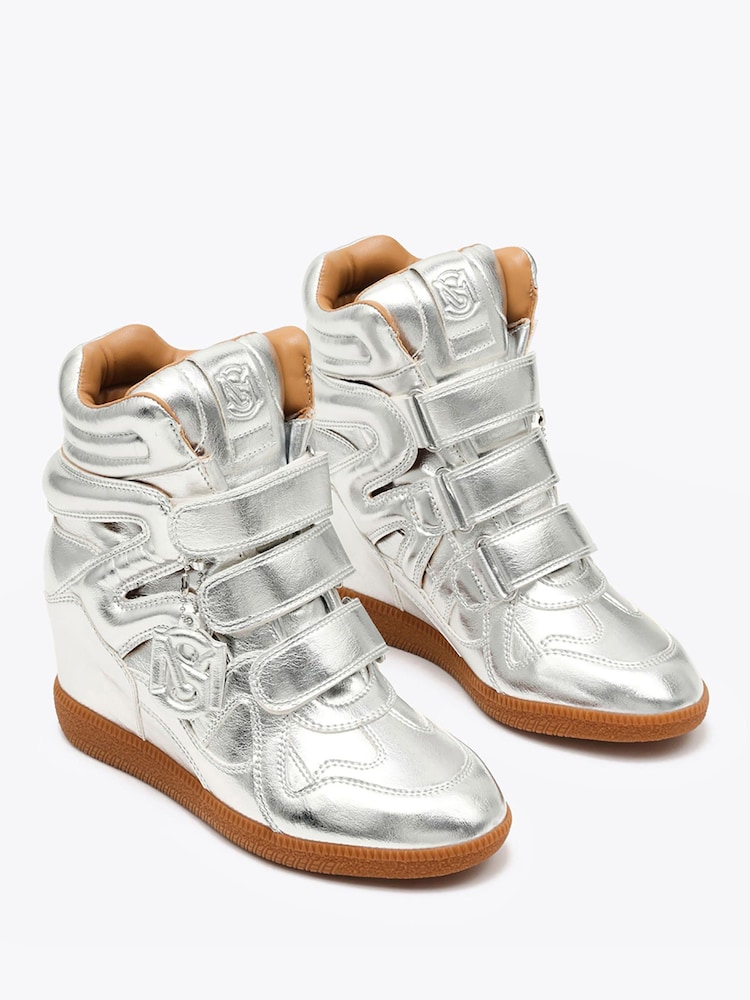 Steve Madden Silver Mavis Suede Trainers - Image 2 of 3