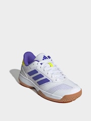 adidas White Ligra 8 Indoor Shoes - Image 1 of 9