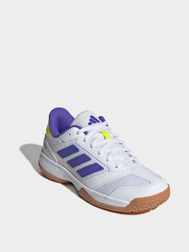 adidas White Ligra 8 Indoor Shoes - Image 1 of 9