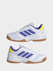 adidas White Ligra 8 Indoor Shoes - Image 3 of 9