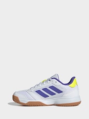 adidas White Ligra 8 Indoor Shoes - Image 8 of 9