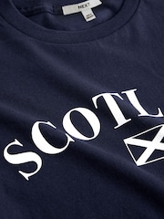 Navy Blue Scotland Football Crew Neck Slim Fit T-Shirt - Image 2 of 3