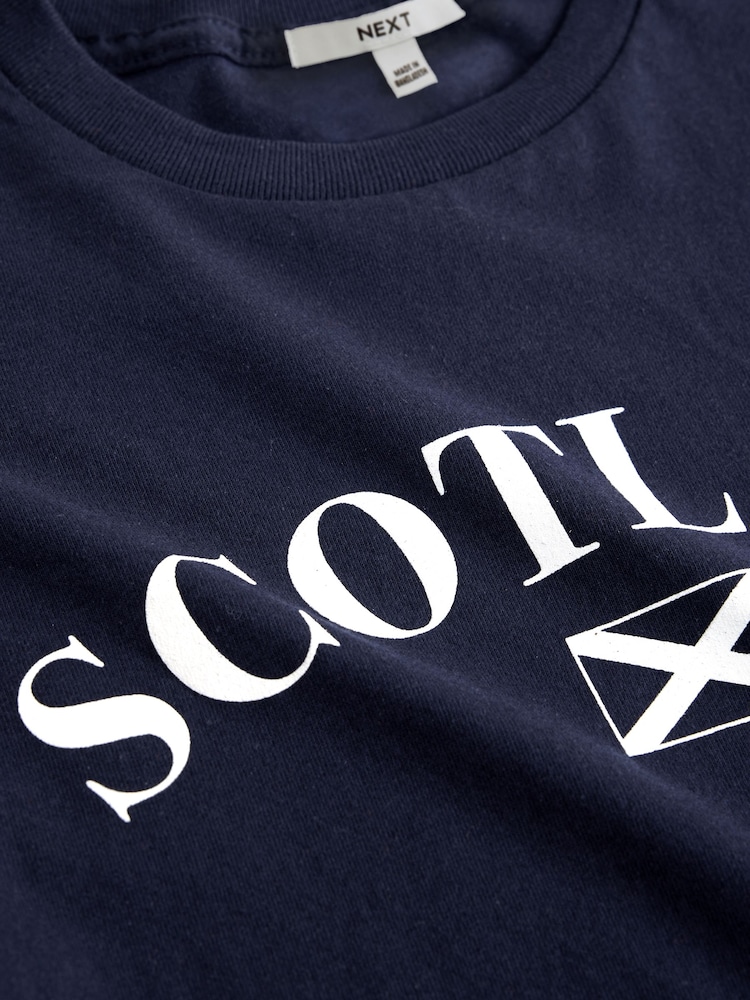 Navy Blue Scotland Football Crew Neck Slim Fit T-Shirt - Image 2 of 3