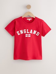 Red England Football Crew Neck Slim Fit T-Shirt - Image 5 of 7
