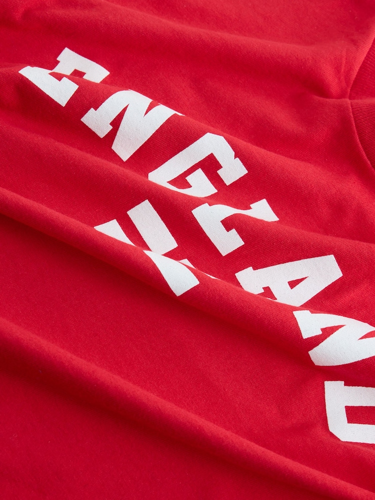 Red England Football Crew Neck Slim Fit T-Shirt - Image 7 of 7