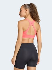 adidas Pink Optime Workout 3-Stripes Medium Support Bra - Image 2 of 6