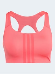 adidas Pink Optime Workout 3-Stripes Medium Support Bra - Image 6 of 6