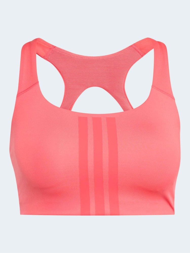 adidas Pink Optime Workout 3-Stripes Medium Support Bra - Image 6 of 6 adidas Pink Optime Workout 3-Stripes Medium Support Bra - Image 6 of 6