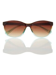 Joules Brown/Teal Blue Small Classic Graduated Bi-Colour Sunglasses - Image 1 of 4