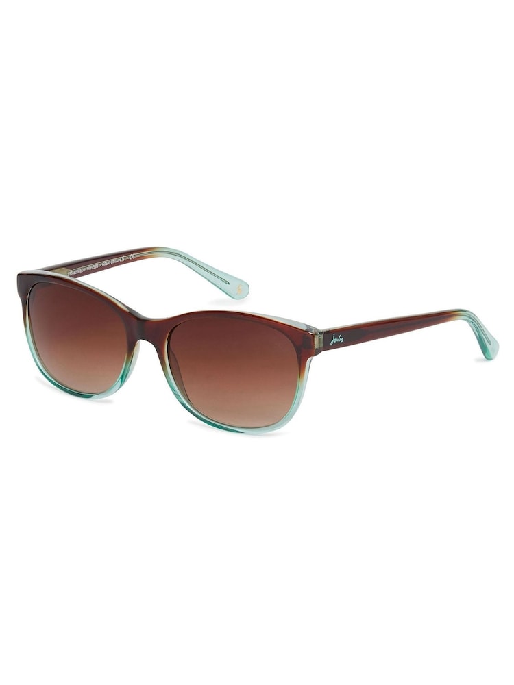Joules Brown/Teal Blue Small Classic Graduated Bi-Colour Sunglasses - Image 2 of 4