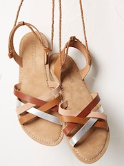 FatFace Tan Hollie Wrap Detail Sandals - Image 2 of 3