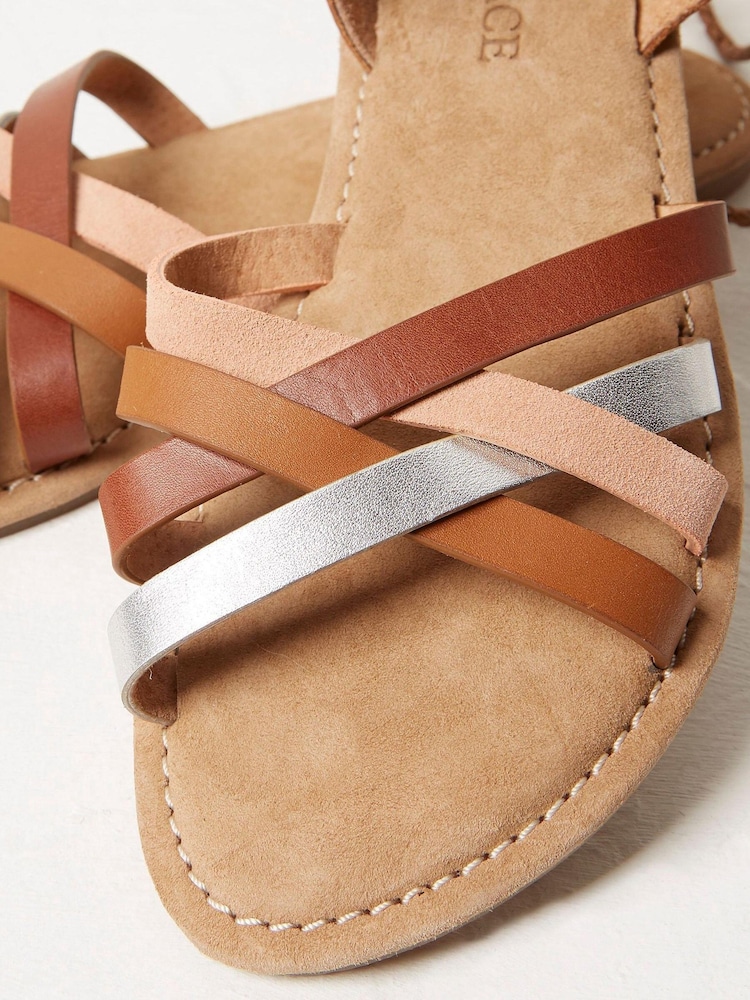 FatFace Tan Hollie Wrap Detail Sandals - Image 3 of 3