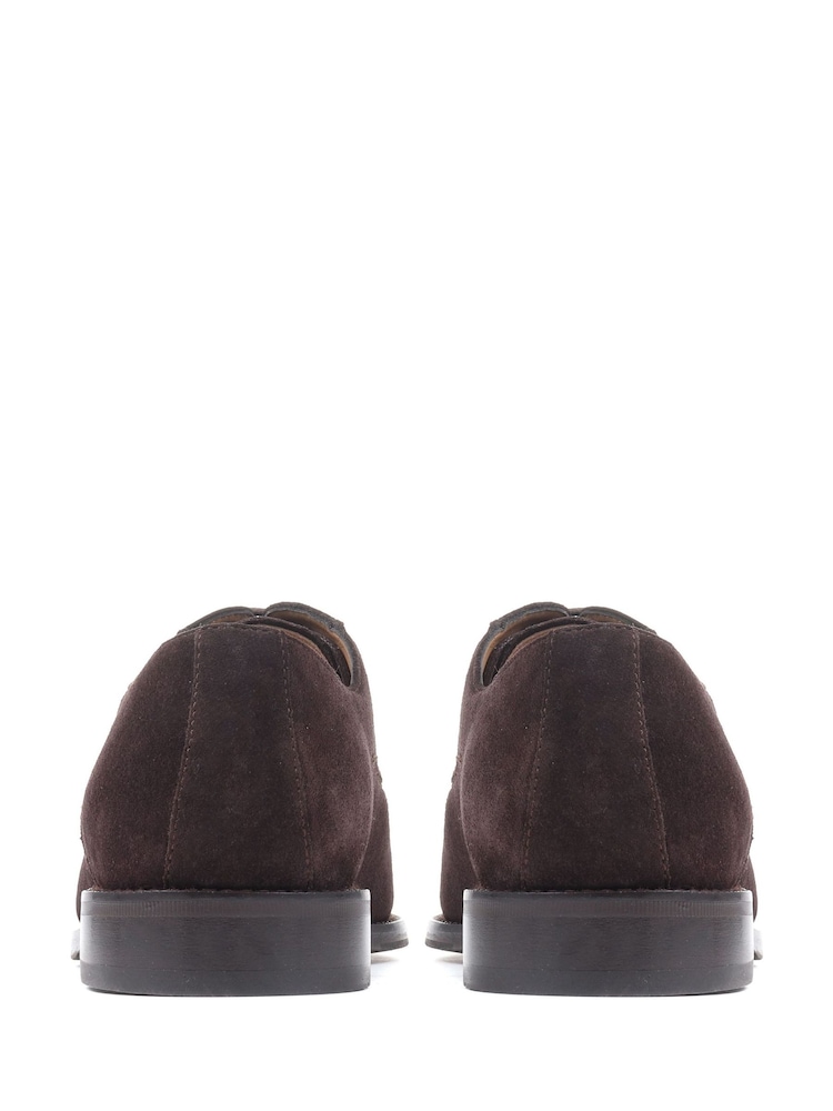 Jones Bootmaker Brown Suede Regular Fit Matthew Leather Oxford Shoes - Image 3 of 6