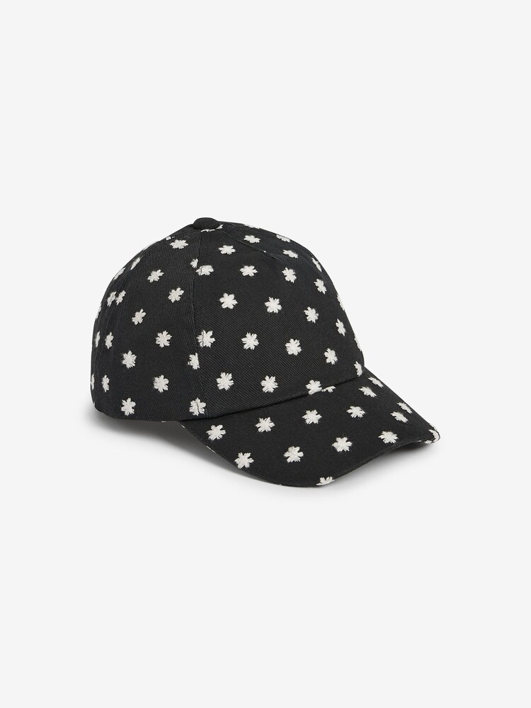 Black Daisy Embroidered Embroidered Cap (3mths-16yrs) - Image 1 of 2