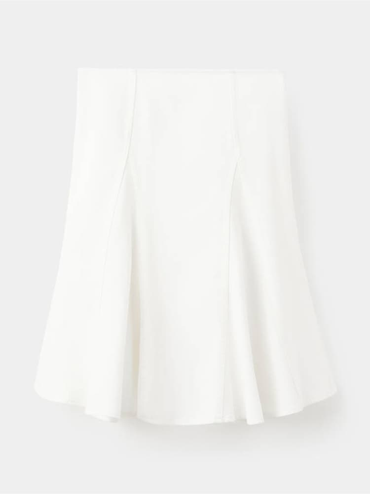 Mango White Floaty Midi Skirt - Image 1 of 3