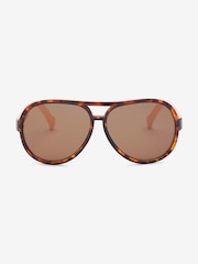 Tortoiseshell Brown Plastic Aviator Style Sunglasses - Image 2 of 3