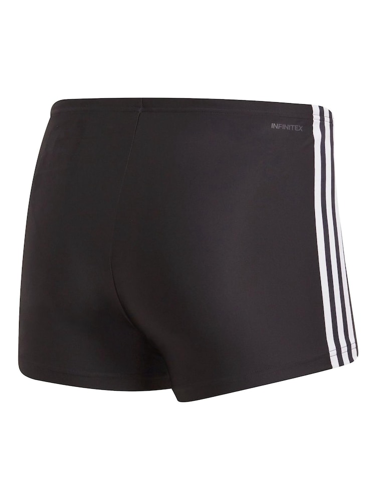 adidas Black 3-Stripes Swim Shorts - Image 2 of 2