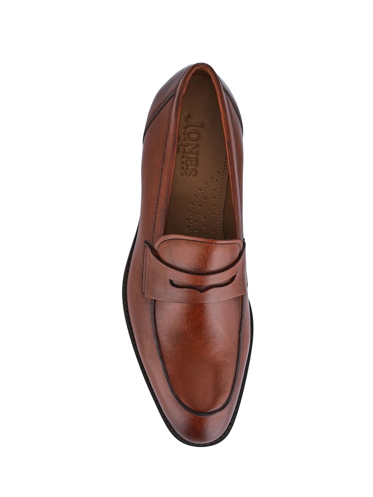 Jones Bootmaker Brown Leather Penny Loafers - Image 4 of 5