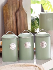 Set of 3 Sage Green Badge Storage Tins - Image 2 of 4