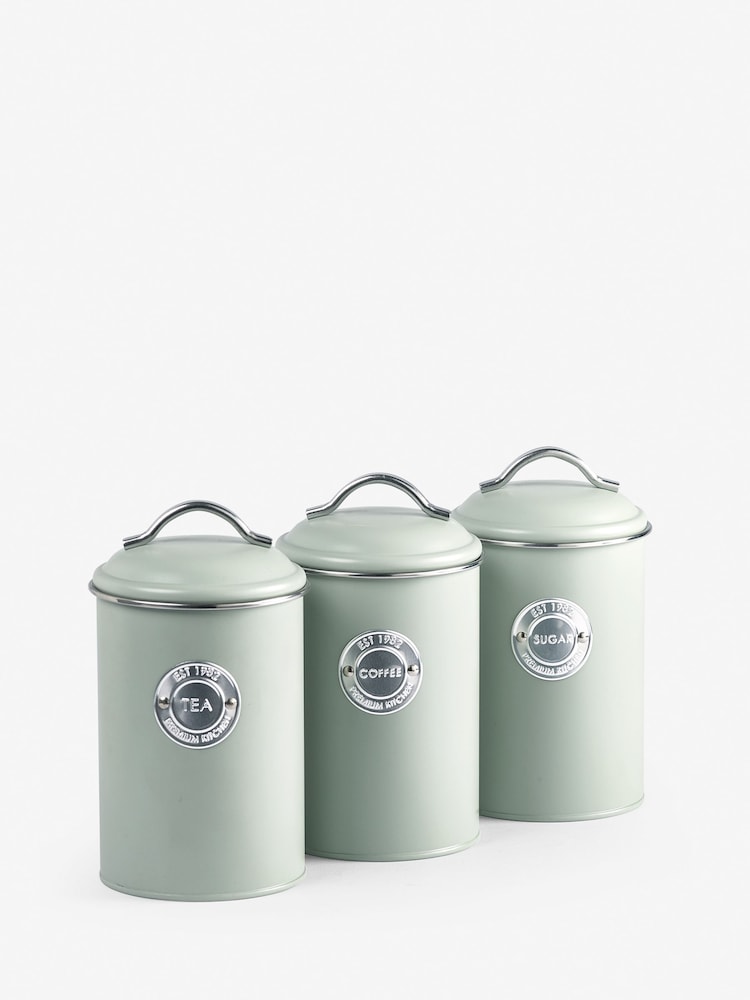 Set of 3 Sage Green Badge Storage Tins - Image 4 of 4