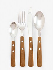 16 Piece Bronx Wood Effect Bronx Wood Effect Cutlery Set - Image 2 of 2