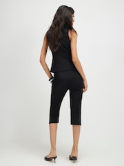 River Island Black Cotton Sateen Capri Trousers - Image 3 of 4