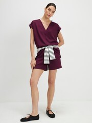 River Island Red Premium Side Stripe Shorts - Image 1 of 4
