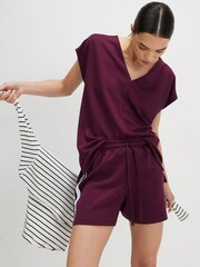 River Island Red Premium Side Stripe Shorts - Image 3 of 4