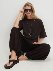 River Island Brown Short Sleeve Premium Tuck Side T-Shirt - Image 3 of 4