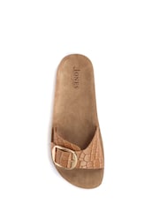 Jones Bootmaker Tan Brown South Beach Ladies Mule Sandals - Image 4 of 5