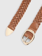 River Island Brown Faux Leather Woven Belt - Image 3 of 4