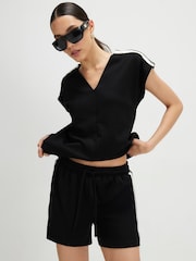 River Island Black Premium Side Stripe Shorts - Image 1 of 4