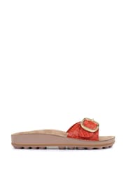 Jones Bootmaker Red South Beach Ladies Buckle Mule Sandals - Image 1 of 5