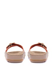 Jones Bootmaker Red South Beach Ladies Buckle Mule Sandals - Image 3 of 5