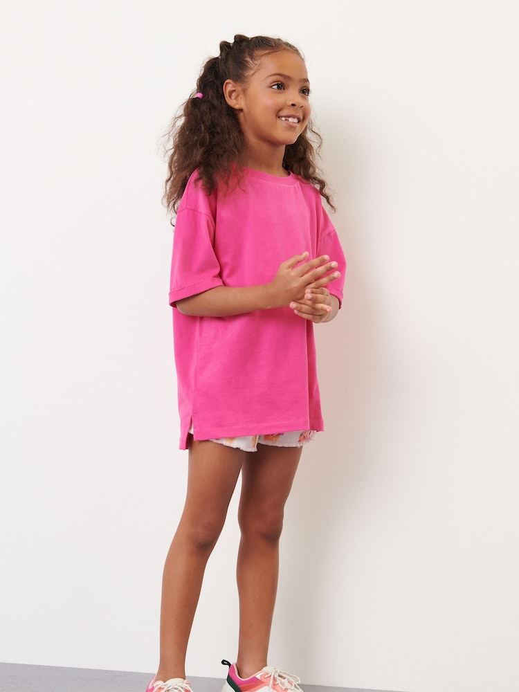Magenta Pink Oversized T-Shirt (3-16yrs) - Image 1 of 4