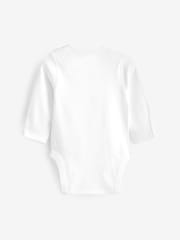 White 3 Pack Kind To Skin Long Sleeve Baby Bodysuits - Image 3 of 4