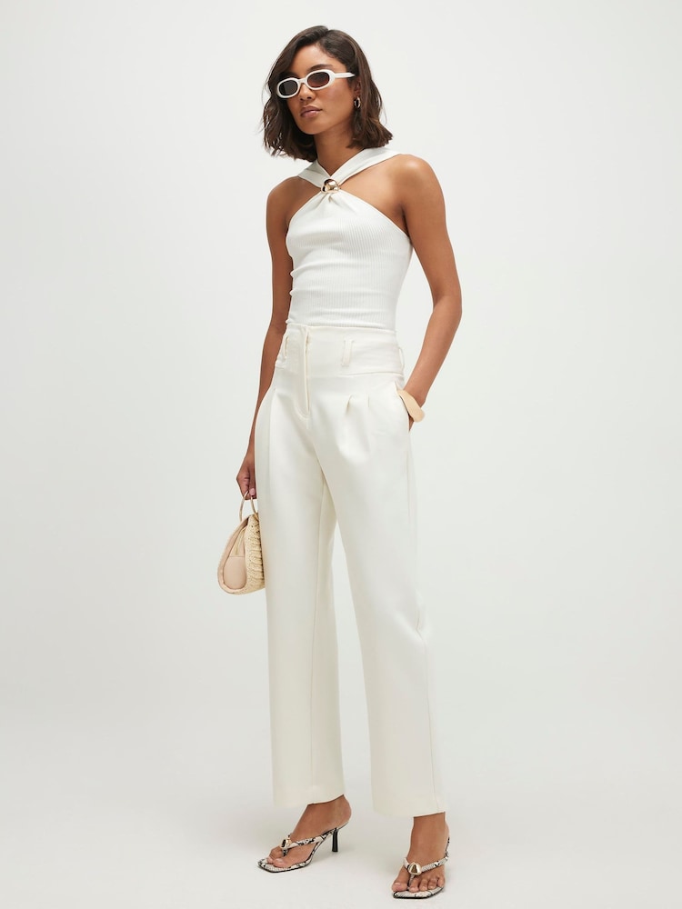 River Island Pantalons taille haute avec corset Coupe ballon - Image 1 de 4