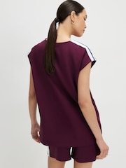 River Island Red Short Sleeve Stripe V-Neck T-Shirt - Image 2 of 4