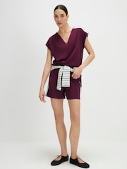 River Island Red Short Sleeve Stripe V-Neck T-Shirt - Image 4 of 4