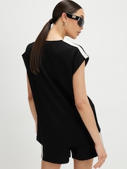 River Island Black Short Sleeve Stripe V-Neck T-Shirt - Image 2 of 4