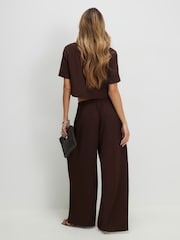 River Island Brown Elasticated Wide Leg Trousers - Image 2 of 4