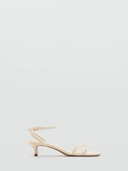 Mango Yellow Open Toe Kitten Heel Cross Strap Sandals - Image 1 of 4
