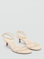 Mango Yellow Open Toe Kitten Heel Cross Strap Sandals - Image 2 of 4