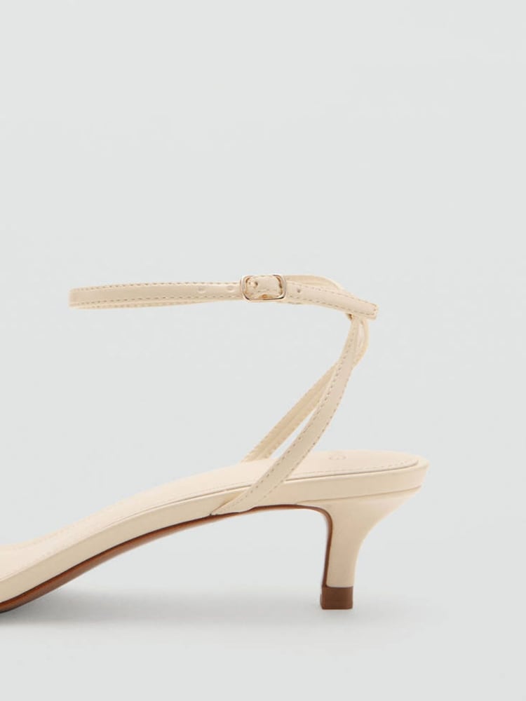 Mango Yellow Open Toe Kitten Heel Cross Strap Sandals - Image 4 of 4 Mango Yellow Open Toe Kitten Heel Cross Strap Sandals - Image 4 of 4