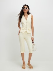 River Island kokvilnas satīna kapri bikses - Attēls 3 no 4
