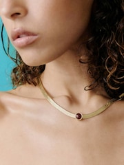Mango Gold Tone Resin Pendant Chain Necklace - Image 2 of 2