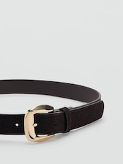 Mango Brown Suede Gold Buckle Belt - Image 2 of 4