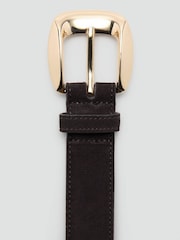 Mango Brown Suede Gold Buckle Belt - Image 3 of 4